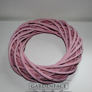  věnec z barveného proutí na aranžování - růžový 30cm