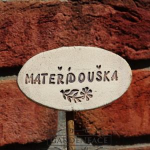 popisek k bylinkám na tyčku mateřídouška