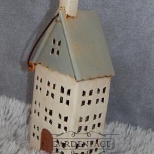  keramický domeček - svícen zelenkavý 30cm