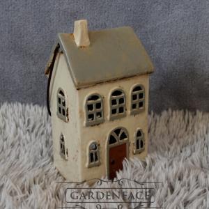  keramický domeček - svícen zelenkavý 22cm 