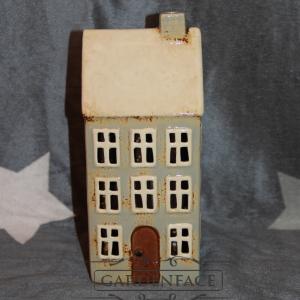 keramický domeček - svícen mint 23cm 