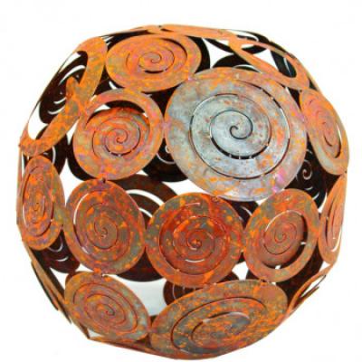  kovová koule střední - spirály patina 