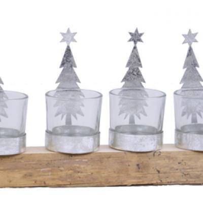 adventní svícen se stromky
