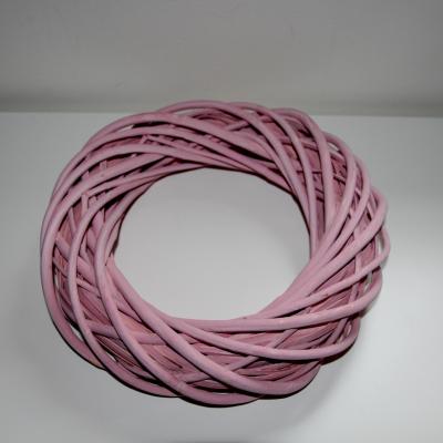  věnec z barveného proutí na aranžování - růžový 30cm